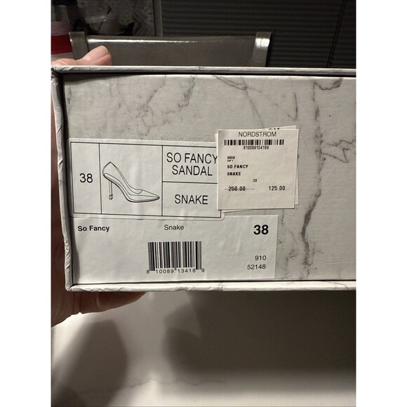 Jessica Rich Sz 38 (7.5 US) So Fancy Snake Print Stiletto Vinyl Heels & Dust Bag - Picture 11 of 13